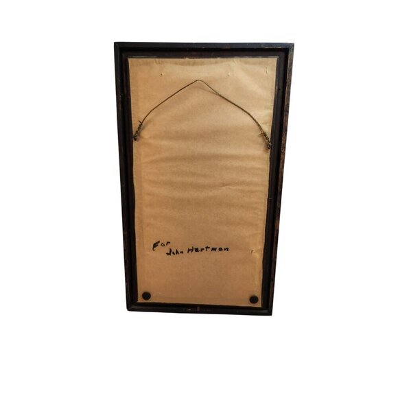 Vintage Framed Print Of Musicians Playing Instruments With Black Wooden Beaded F - Picture 6 of 12